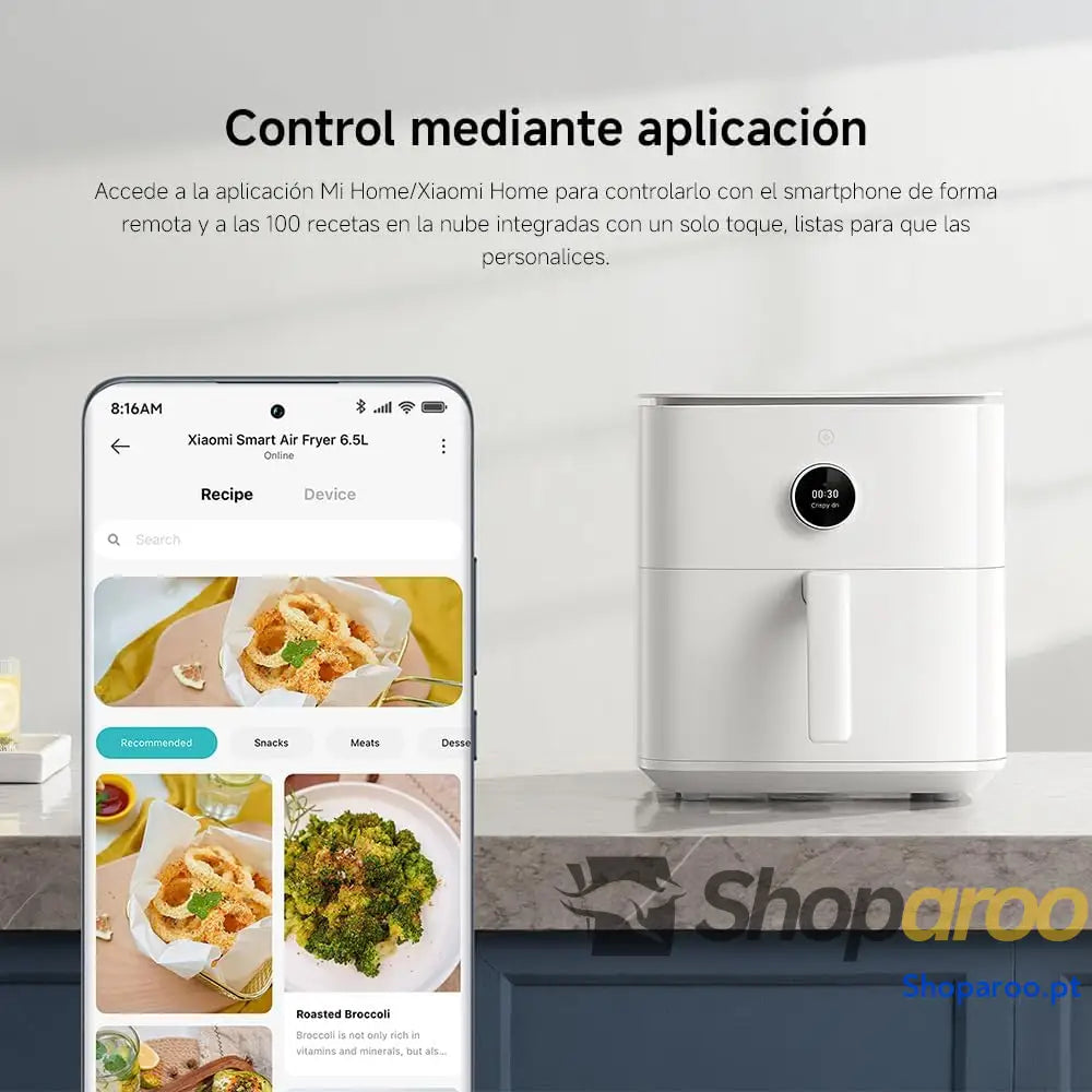 Xiaomi Fritadeita Air Fryer 6,5L cozedura uniforme 360° ecrã OLED branco