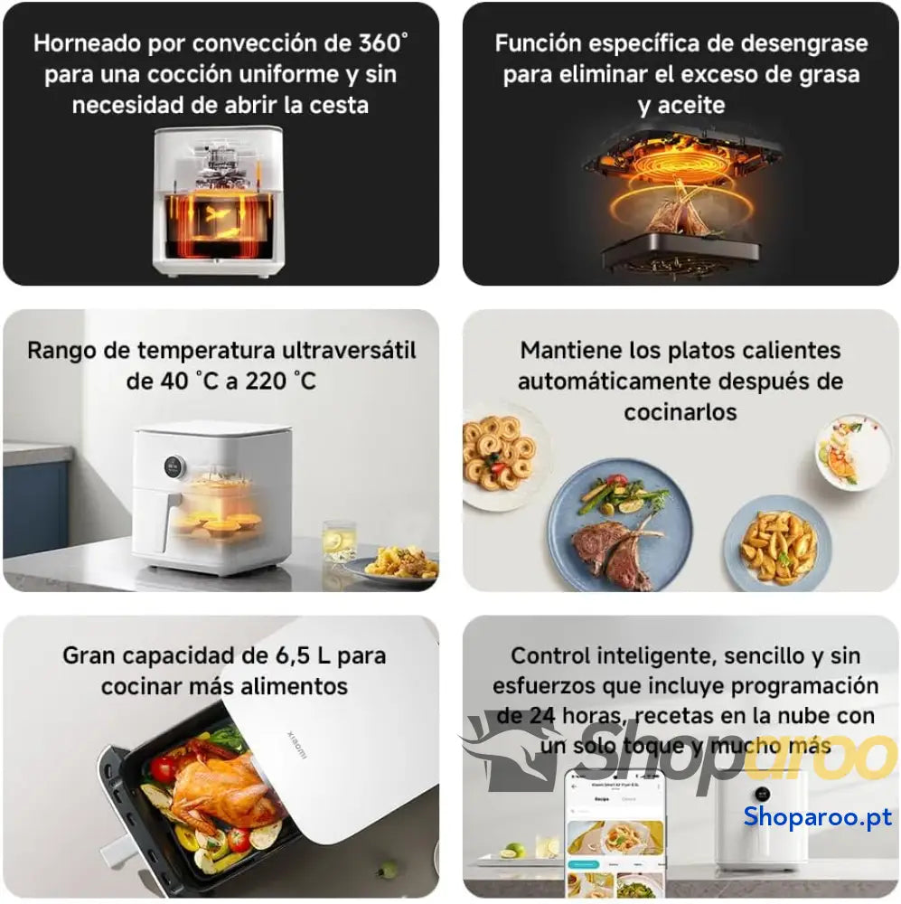 Xiaomi Fritadeita Air Fryer 6,5L cozedura uniforme 360° ecrã OLED branco