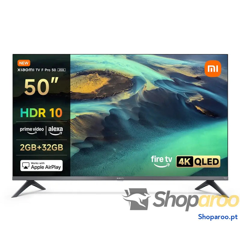 XIAOMI TV F 43 polegadas (109 cm) 4K UHD Smart Fire controlo por voz Alexa HDR10 MEMC 2 GB + 32 compatível com Apple