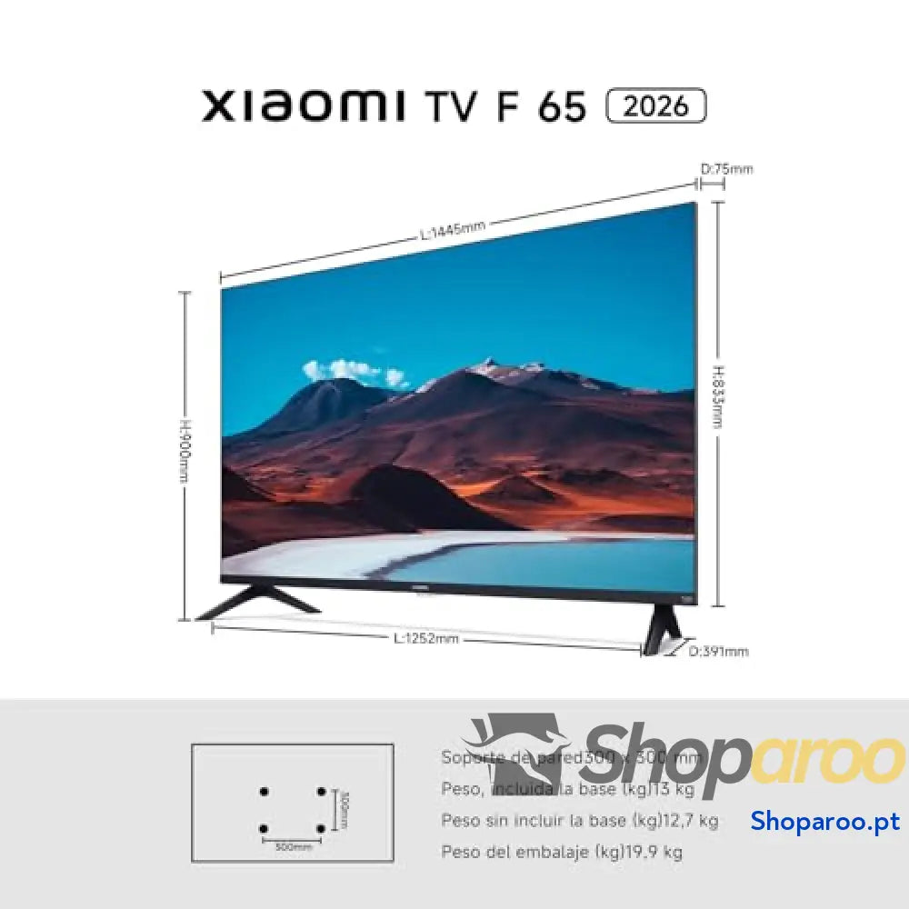 XIAOMI TV F 65 polegadas (165 cm) 4K UHD Smart Fire Alexa voice control HDR10 MEMC modo Game Boost 120 Hz 2 GB + 32