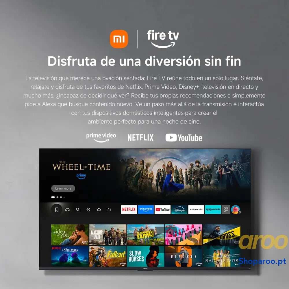 XIAOMI TV F 65 polegadas (165 cm) 4K UHD Smart Fire controlo por voz Alexa HDR10 MEMC modo Game Boost 120 Hz 2 GB + 32
