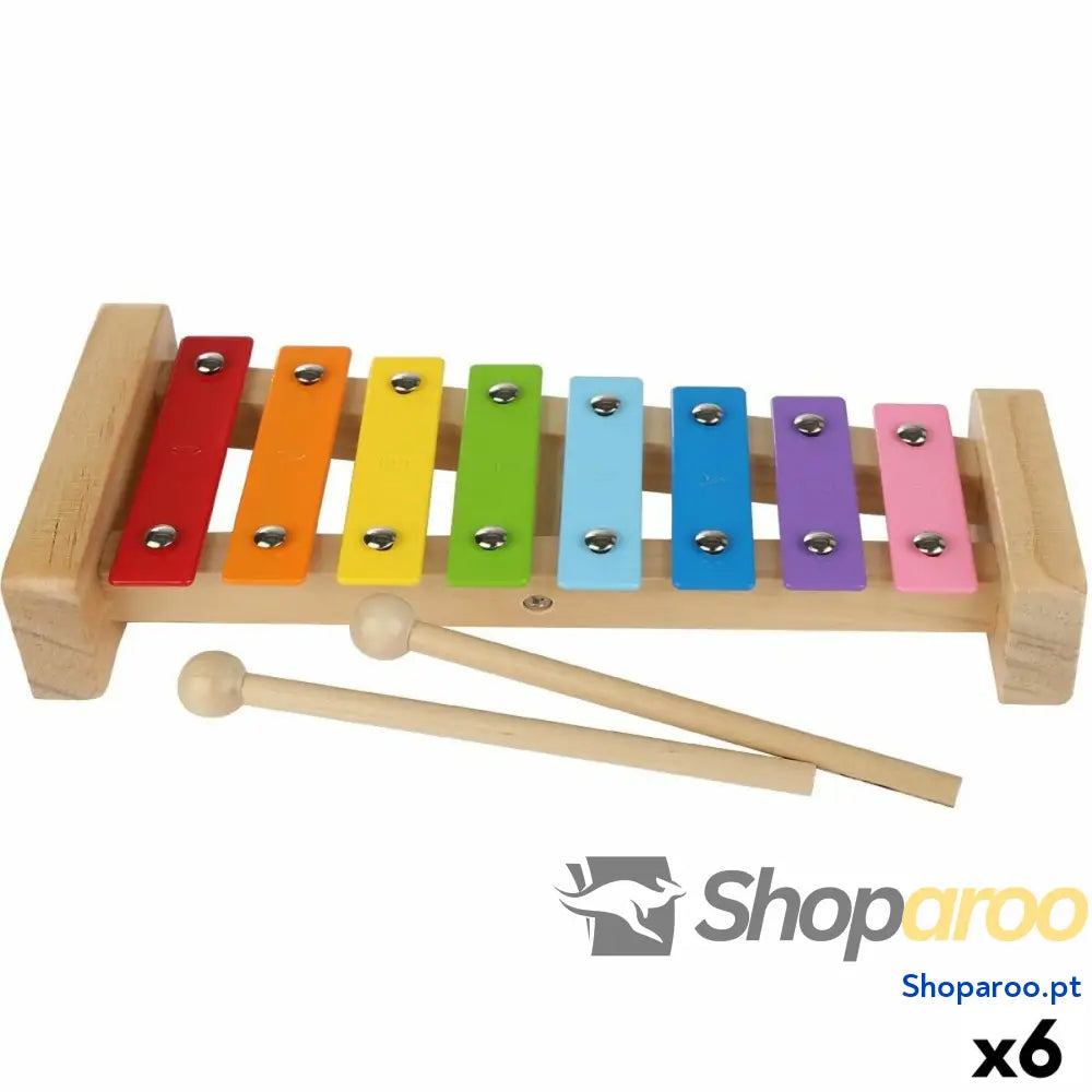 Xilofone Woomax Madeira Metal 26 x 4,5 x 11,5 cm (6 Unidades)