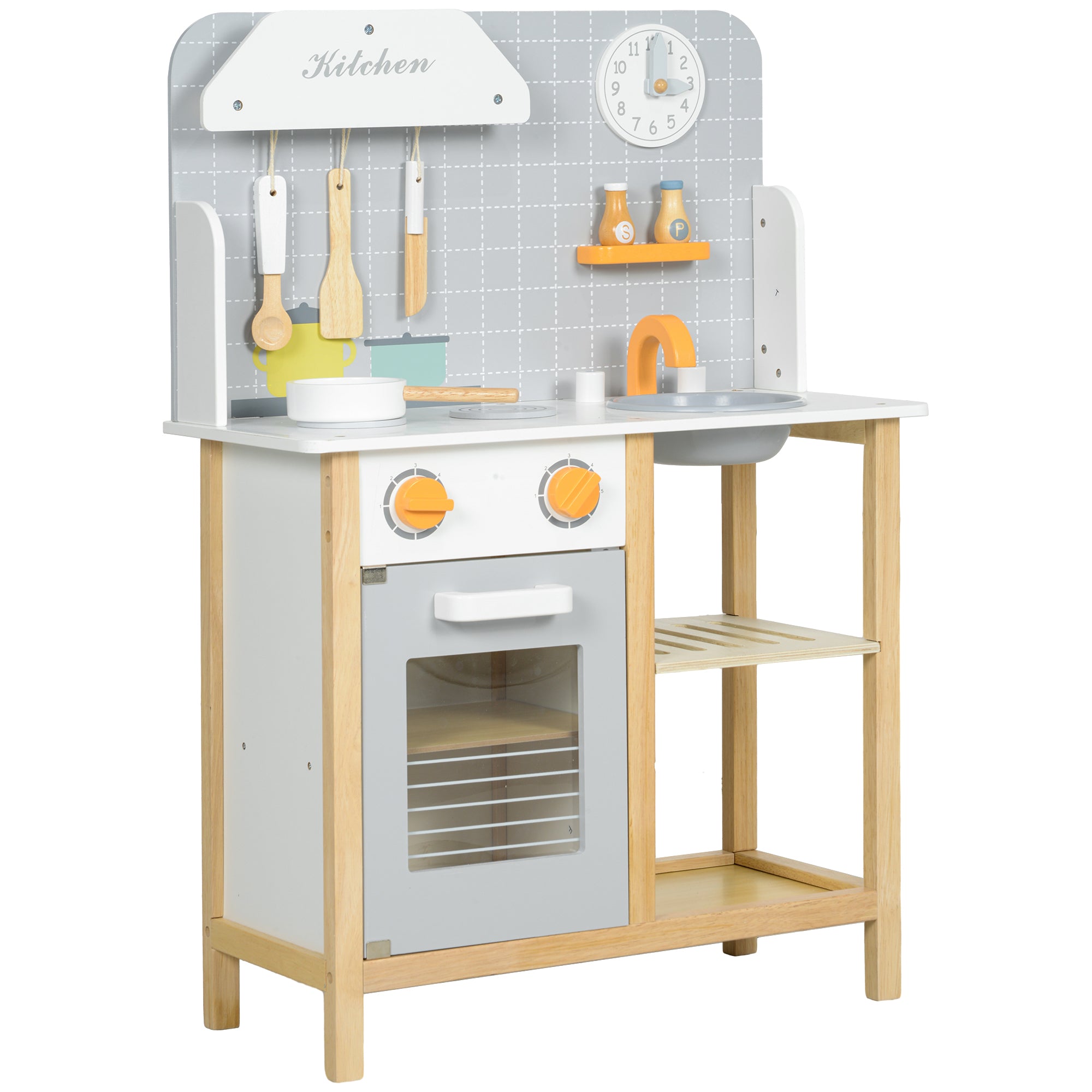 Cozinha de Brinquedo Infantil de Madeira com Acessórios para Crianças