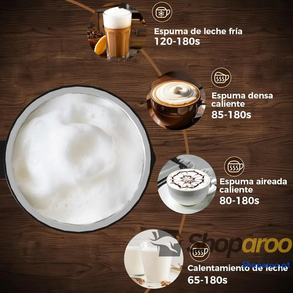 YASHE 4 em 1 Espumador e aquecedor de leite elétrico 500 W 300 ml para espuma quente / fria ideal café capuchinho latte