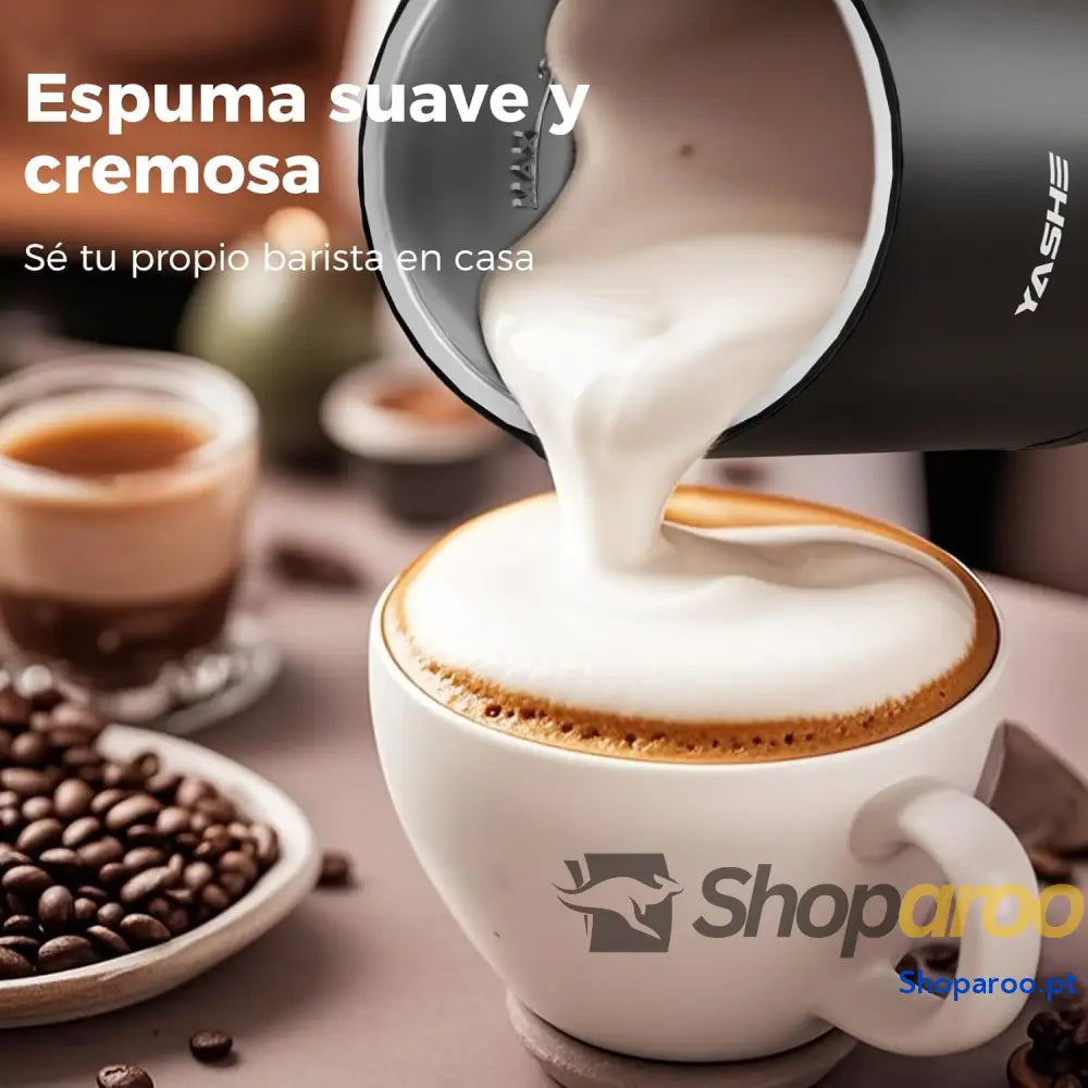 YASHE 4 em 1 Espumador e aquecedor de leite elétrico 500 W 300 ml para espuma quente / fria ideal café capuchinho latte