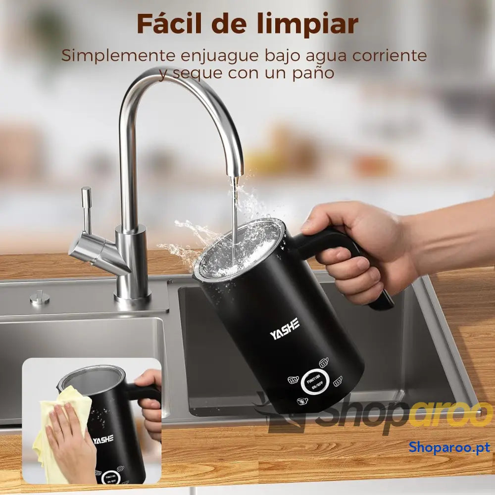 YASHE 4 em 1 Espumador e aquecedor de leite elétrico 500 W 300 ml para espuma quente / fria ideal café capuchinho latte