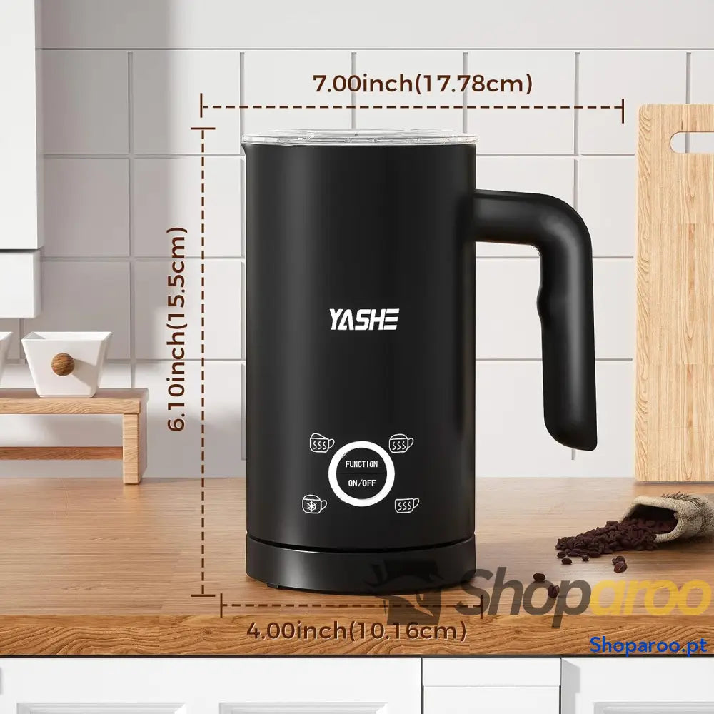 YASHE 4 em 1 Espumador e aquecedor de leite elétrico 500 W 300 ml para espuma quente / fria ideal café capuchinho latte