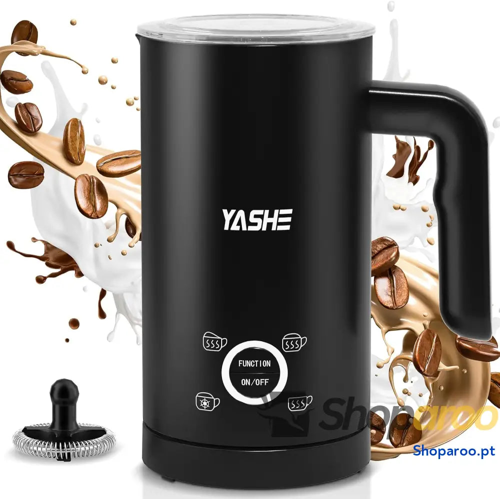 YASHE 4 em 1 Espumador e aquecedor de leite elétrico 500 W 300 ml para espuma quente / fria ideal café capuchinho latte