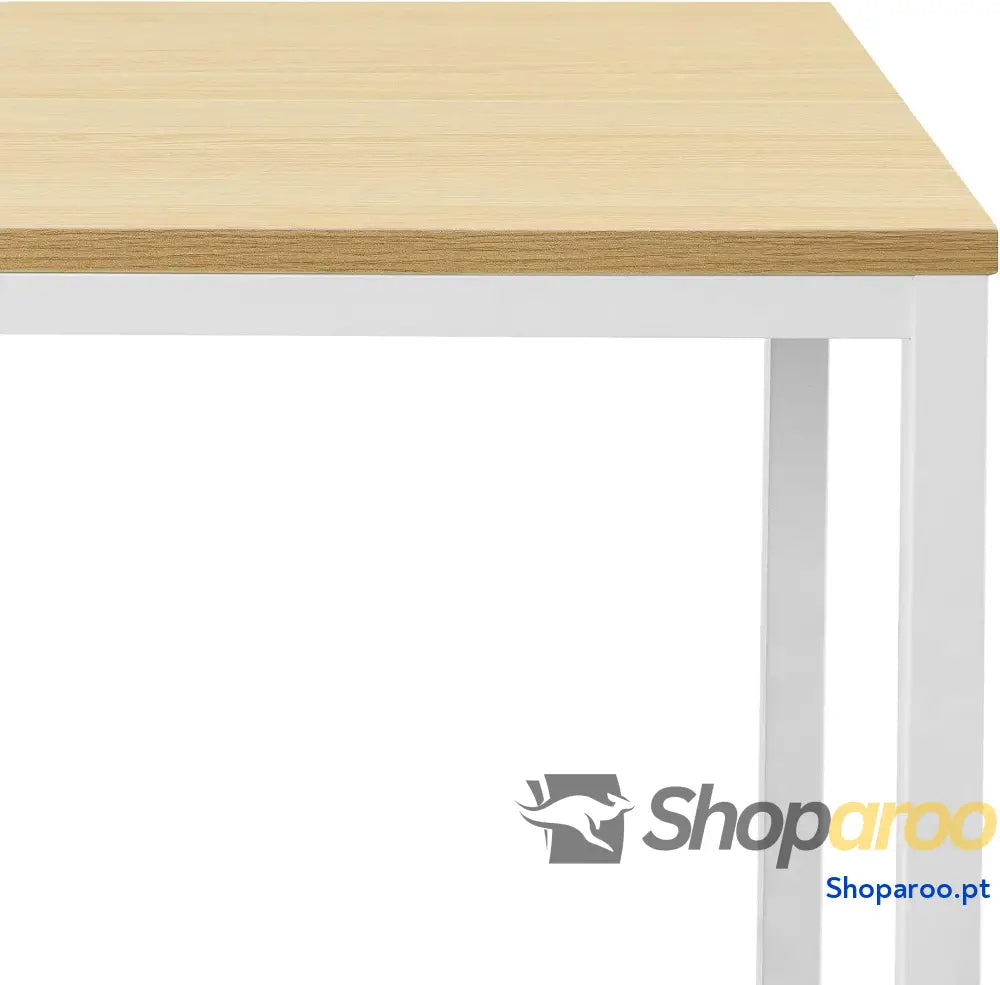 Zinus Jennifer Mesa de escritório 160x61x74 cm estudo moderna em metal e madeira para computador Castanho branco