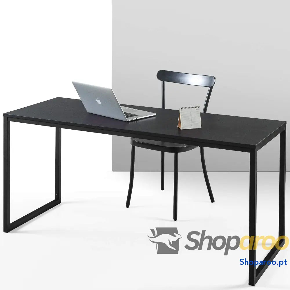 Zinus Jennifer Mesa de escritório 160x61x74 cm estudo moderna em metal e madeira para computador Castanho branco