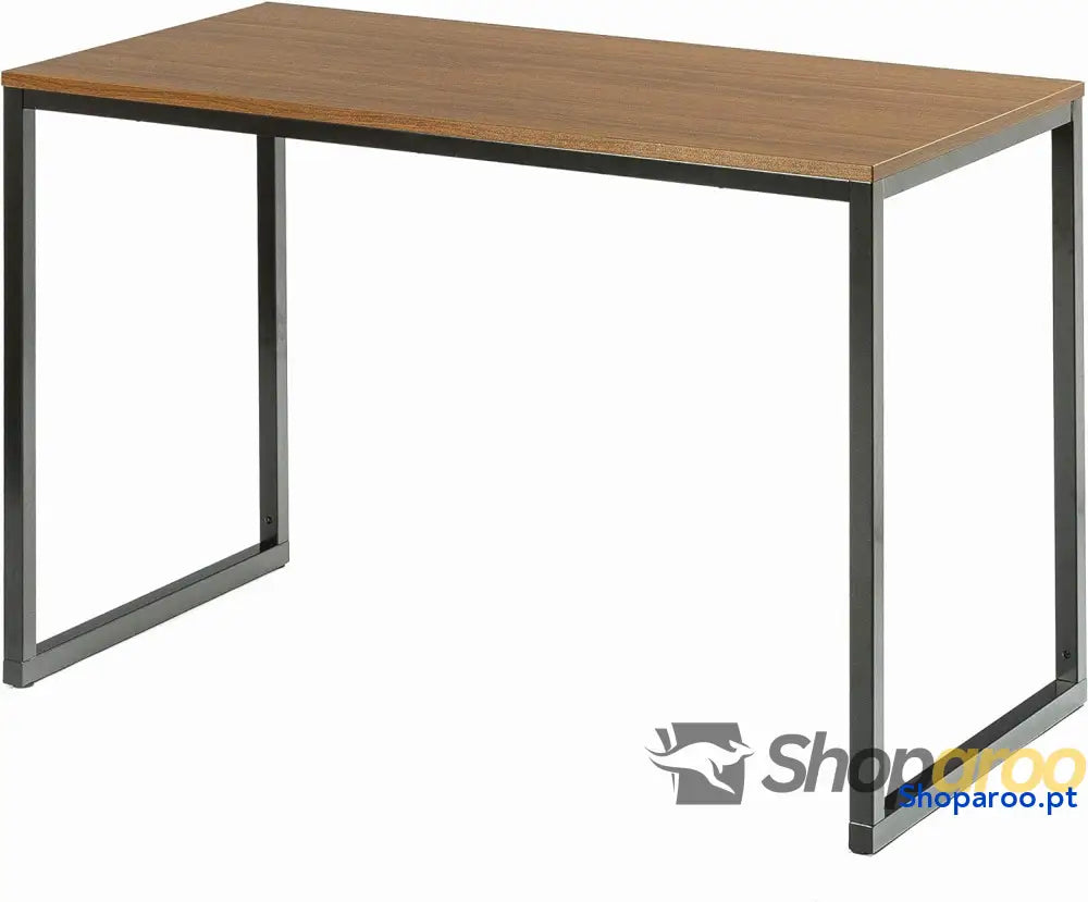 Zinus Jennifer Mesa de escritório 160x61x74 cm estudo moderna em metal e madeira para computador Castanho branco