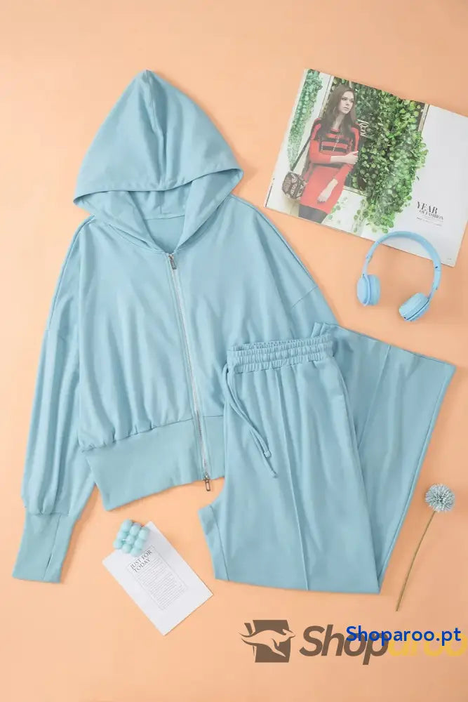 Zip-Up Hoodie and Pants Active Set
