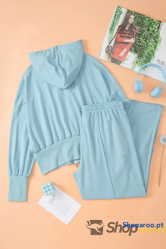 Zip-Up Hoodie and Pants Active Set