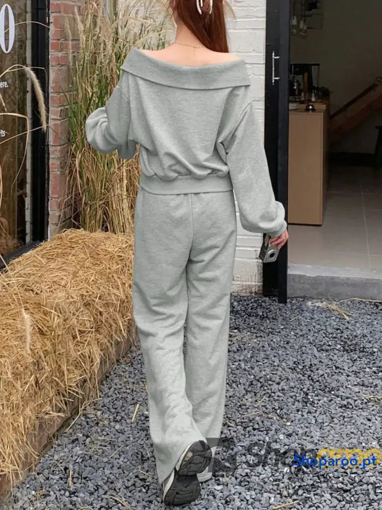 Zip Up Long Sleeve Top and Pants Set