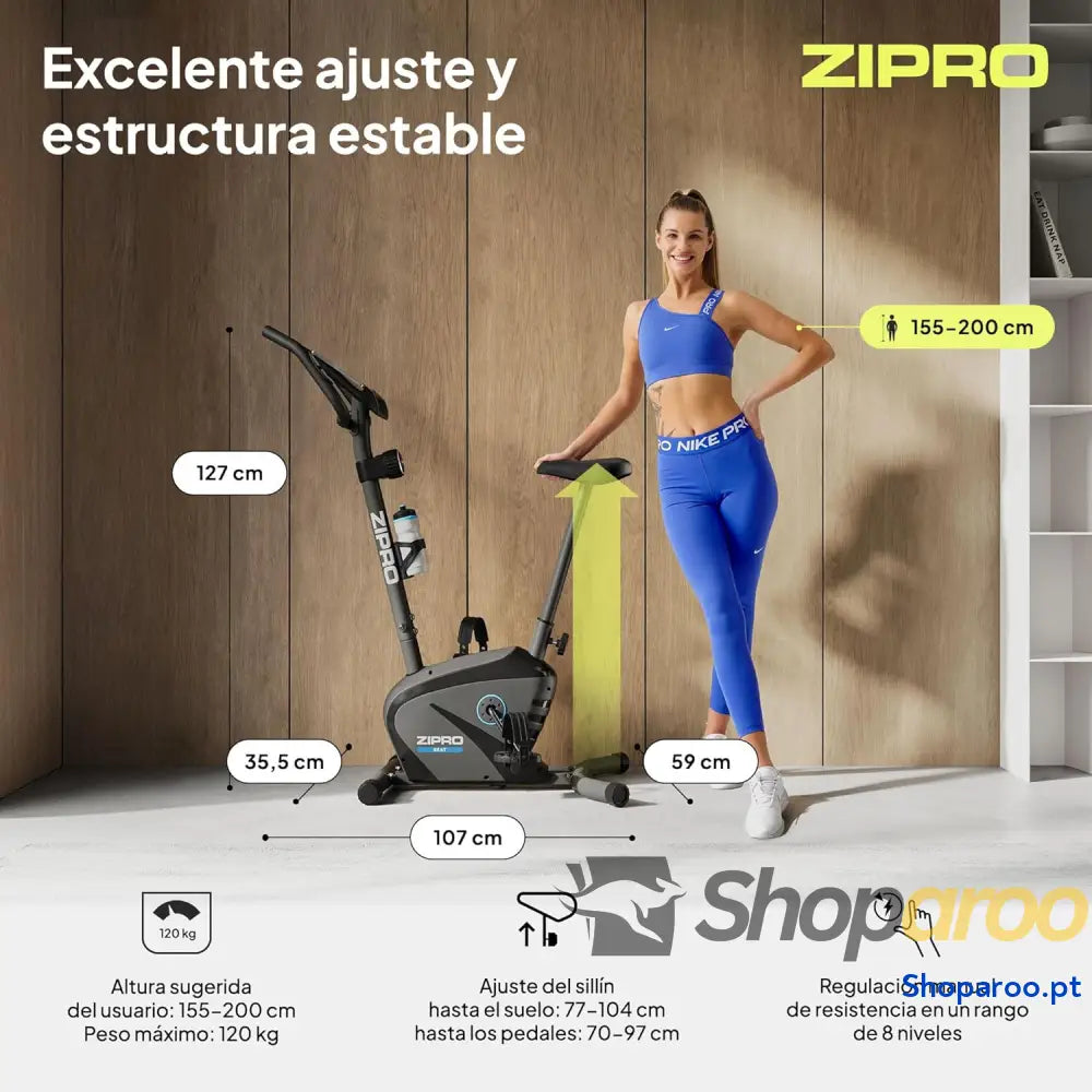Zipro Home Workout Bike Beat Bicicletas de Exercício Bicicleta Magnética Treino Ergométrica 120kg Interior para Casa